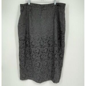 Massi Women's Gray Paisley Jacquard Brocade Straight Pencil Skirt Plus Size 20W